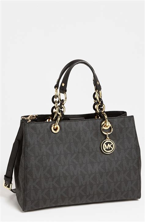 michael kors cynthia medium saffiano leather satchel|Michael Kors saffiano bag black.